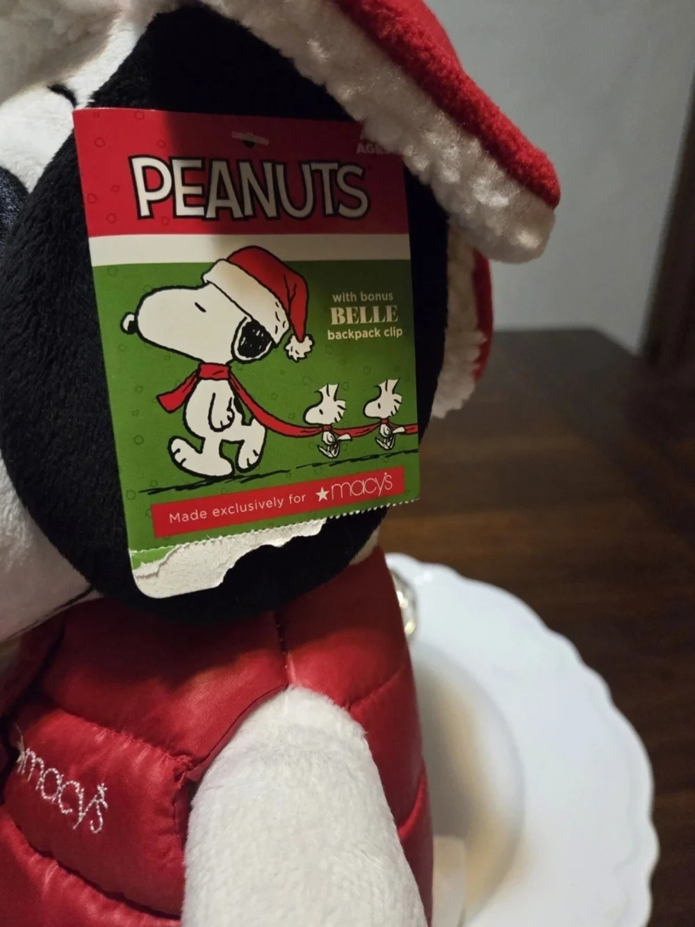 Macy's Holiday Snoopy Plush — Red Hat and Vest